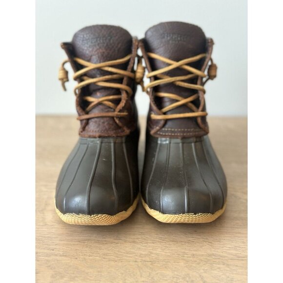 Sperry Saltwater W's 7.5 Brown Leather and Dark Brown Duck Rain Winter Boots - Picture 2 of 10